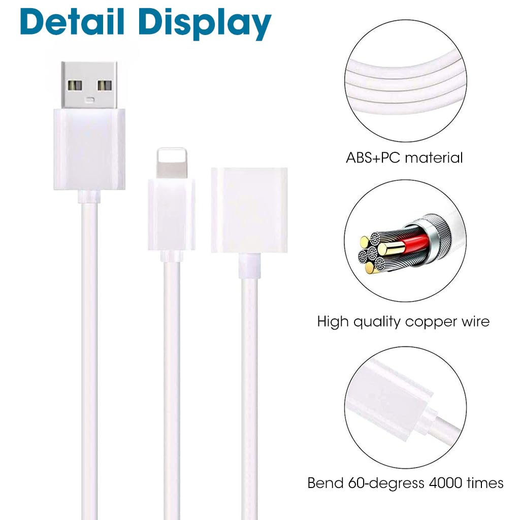 Verilux 2 in 1 Cable for Apple Pencil, USB Charging Cable for iPad, Pencil, iPhone, 3.3ft Fast Charging Cable Compatible with IOS Pencil 1st Gen, iPhone & iPad Air Verilux 2 in 1 Cable for Apple Pencil, USB Charging Cable for iPad, Pencil, iPhone, 3.3ft Fast Charging Cable Compatible with IOS Pencil 1st Gen, iPhone & iPad Air